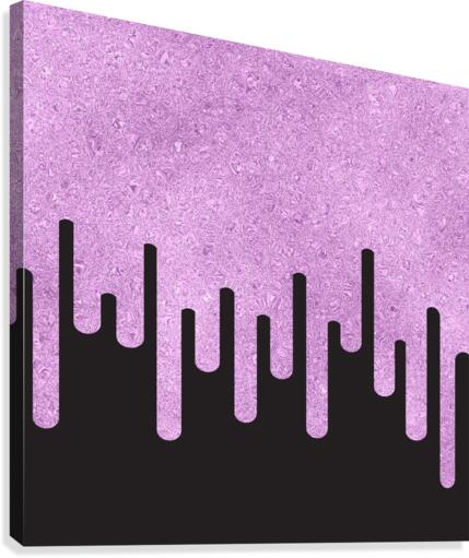 Dripping Plum Glitter Canvas Print