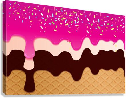 Dark Pink Waffle Drips Canvas Print