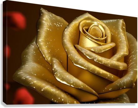 Gold Rose Art Canvas Print