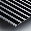 Black & White Stripes with Pacific Blue Patch Metal print
