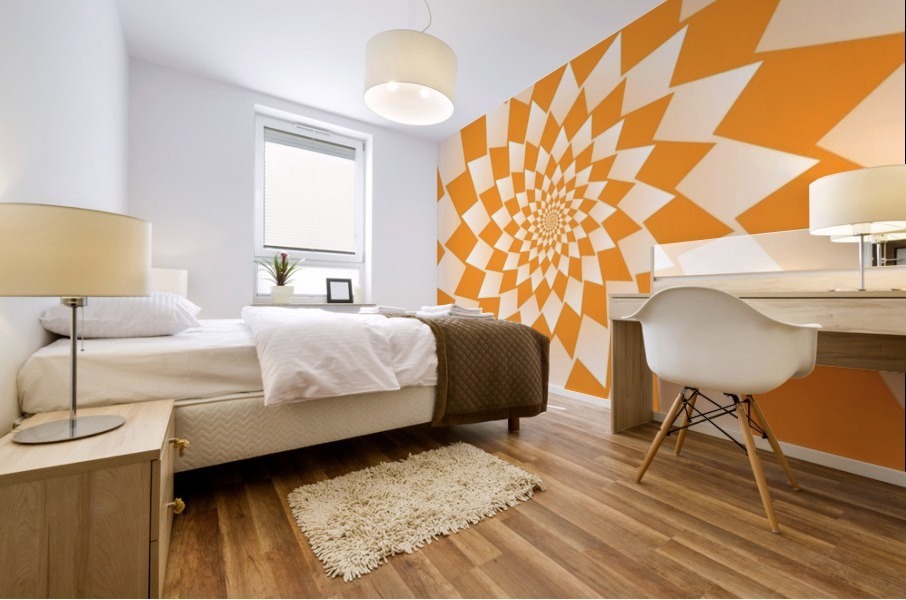 Abstract Orange Geometric Artwork Mural print