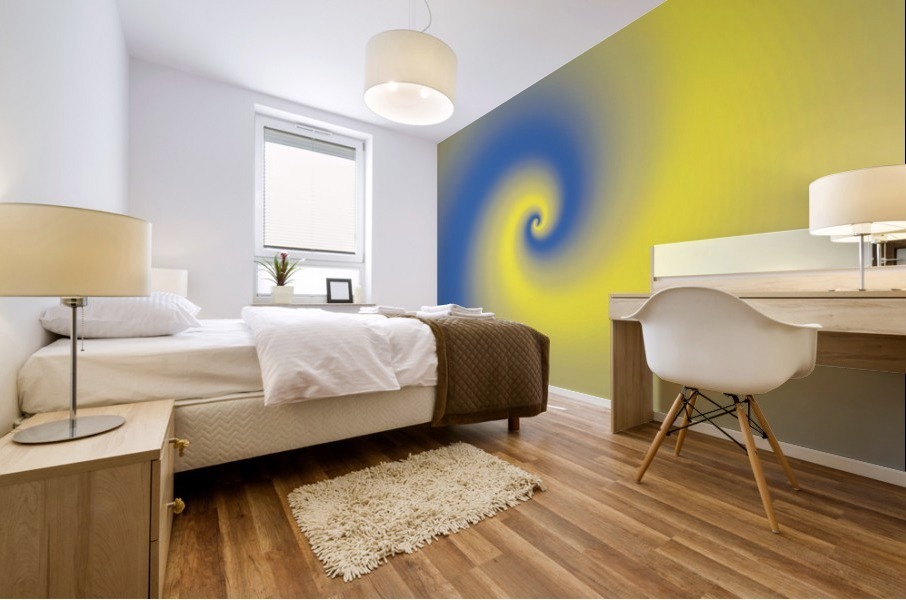 Abstract Yellow & Blue Artwork Mural print