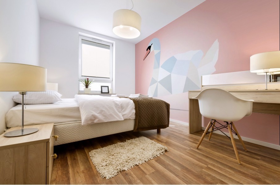 SWAN LOW POLY ART Mural print