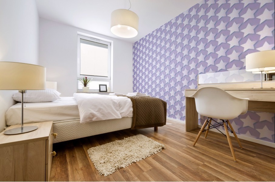 Purple Star Pattern Mural print