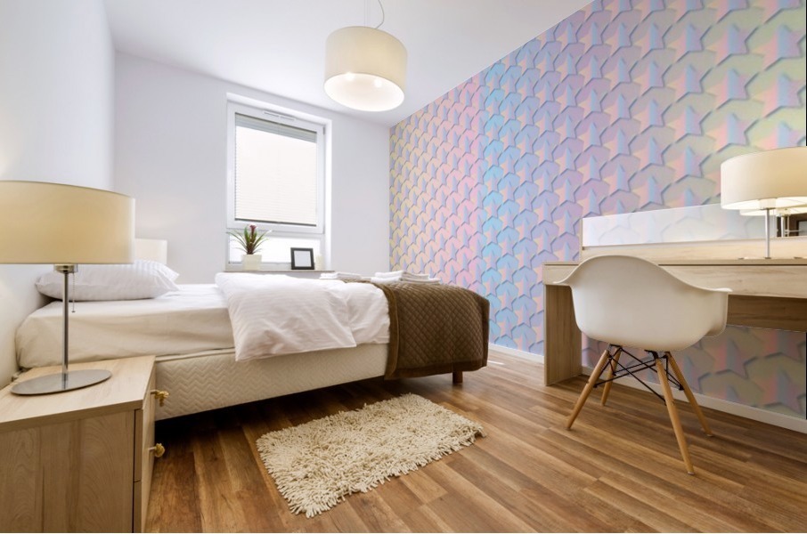 Multi color Star Pattern Mural print
