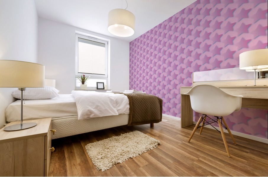 Pink Star Pattern Mural print