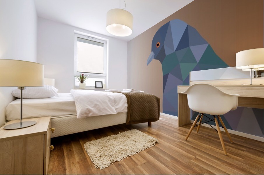 PIGEON LOW POLY ART Mural print
