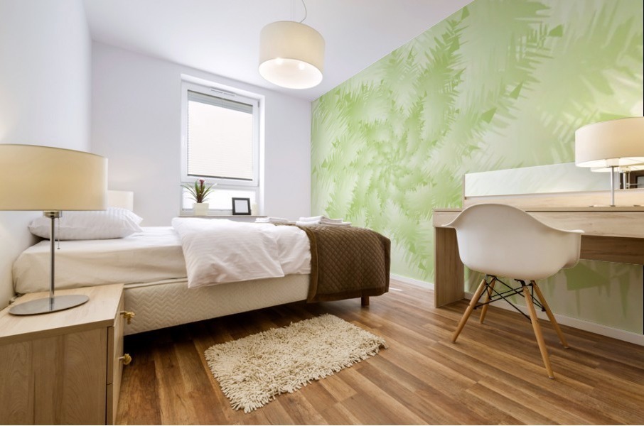 Green Snowflake Mural print