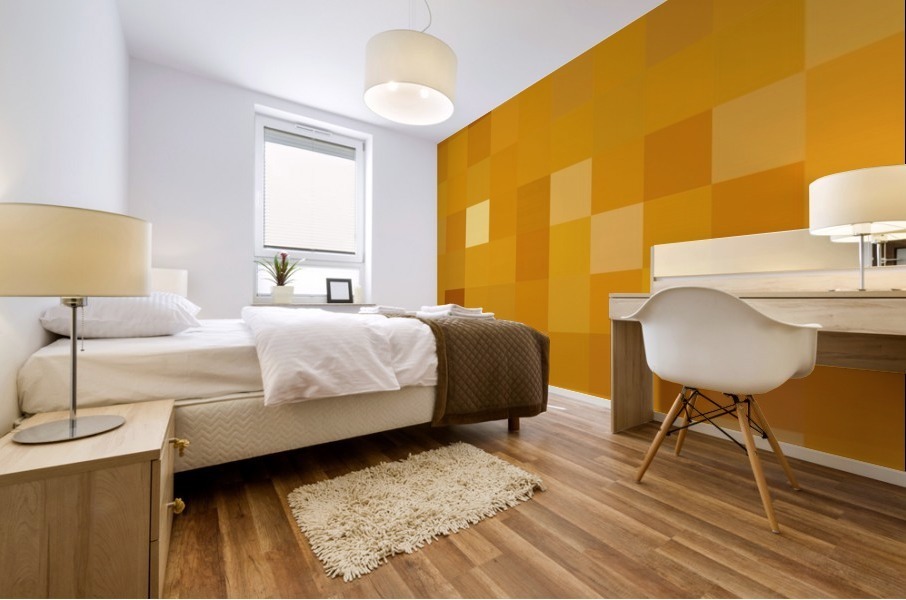 ORANGE MOSAIC PATTERN Mural print