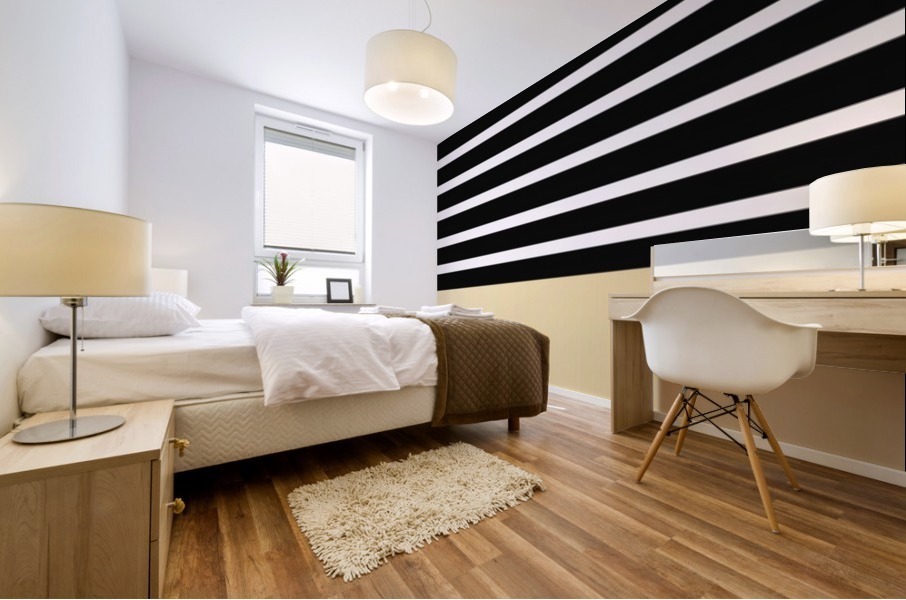 Black & White Stripes with Sandal Patch Mural print