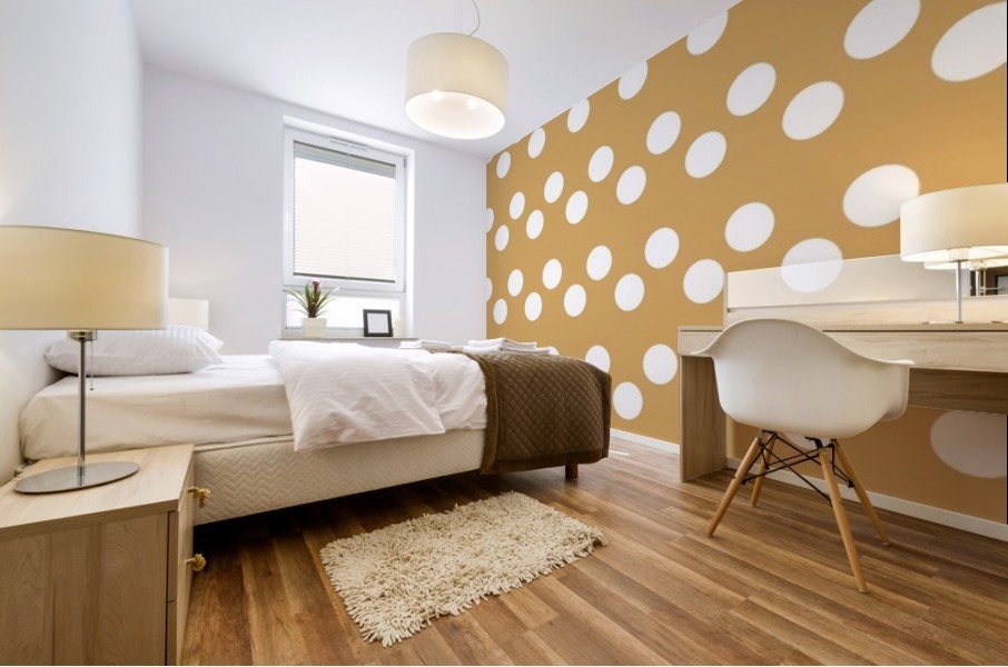 MUSTARD Polka Dots Mural print