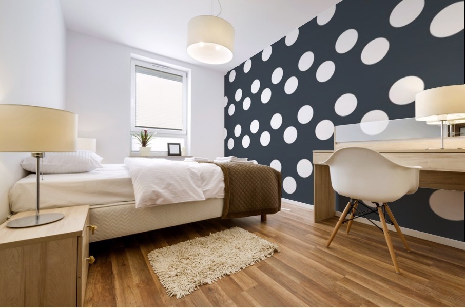 Charcoal Polka Dots Mural print