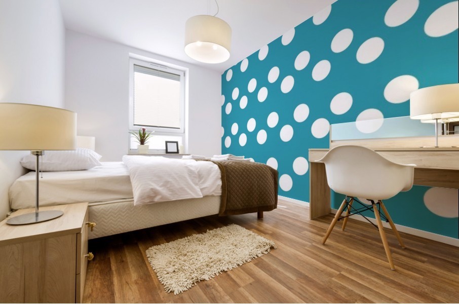 Light Blue Polka Dots Mural print