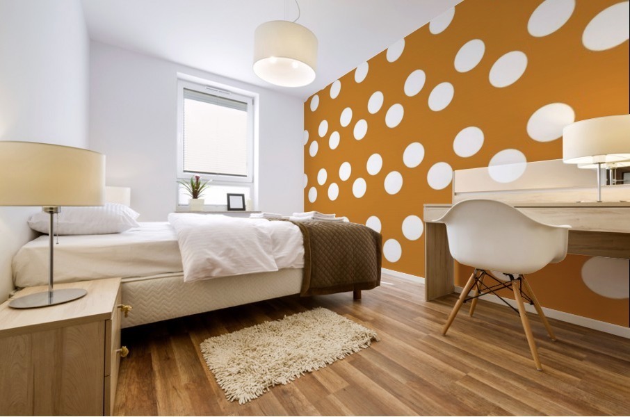 Chocolate Polka Dots Mural print