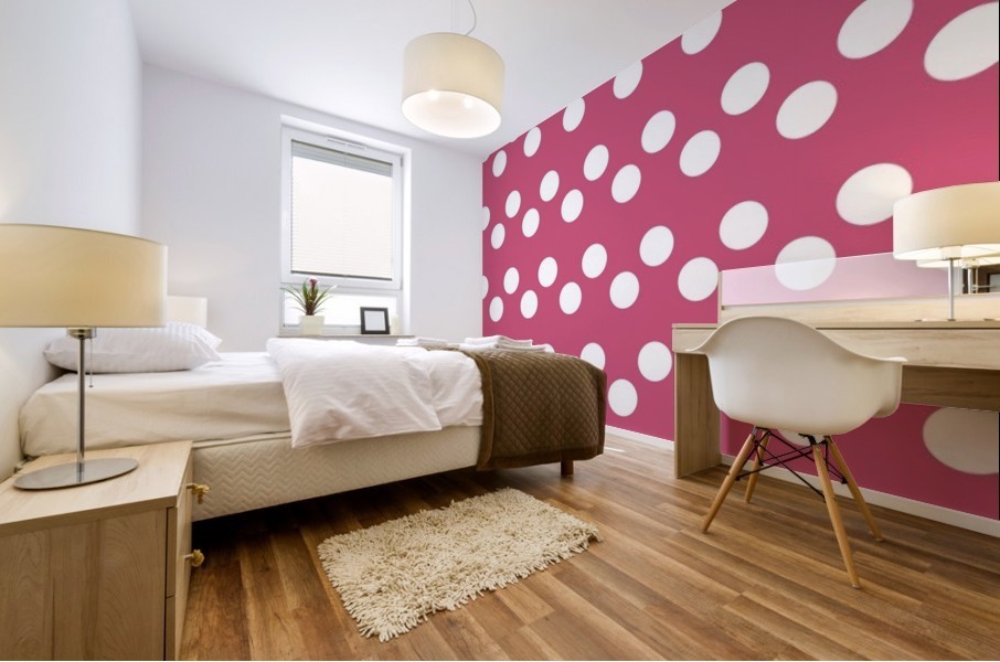 CRANBERRY Polka Dots Mural print