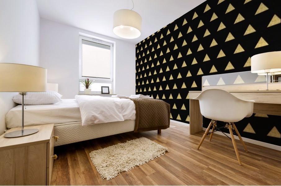 Gold Glitter Triangle Art Mural print