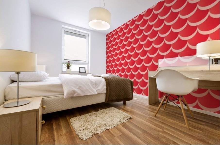 RED MERMAID PATTERN Mural print