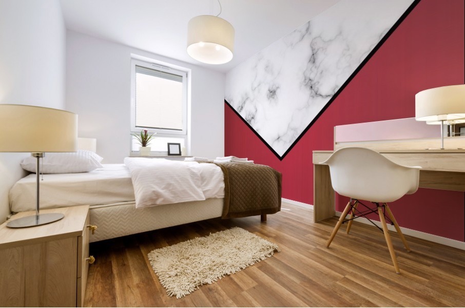 ABSTRACT RED MODERN MARBLE Mural print