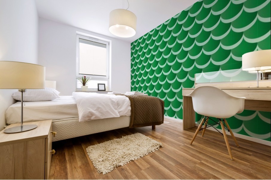 GREEN MERMAID PATTERN Mural print
