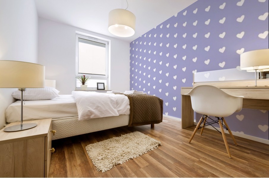 Blue Bell  Heart Shape Pattern Mural print