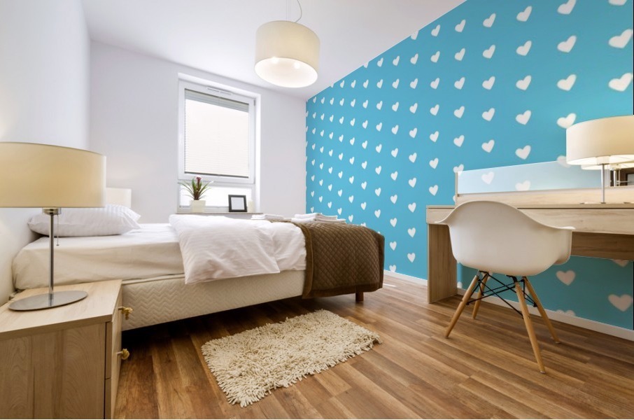 AQUA Heart Shape Pattern Mural print