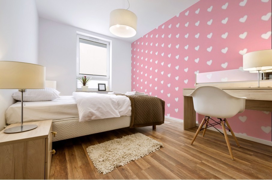 Bitter Pink Heart Shape Pattern Mural print