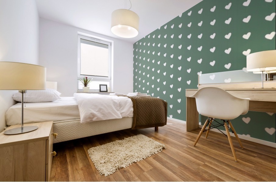 Foliage Heart Shape Pattern Mural print
