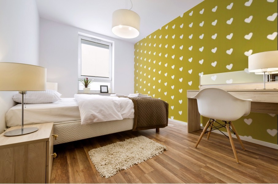 Green Land Heart Shape Pattern Mural print