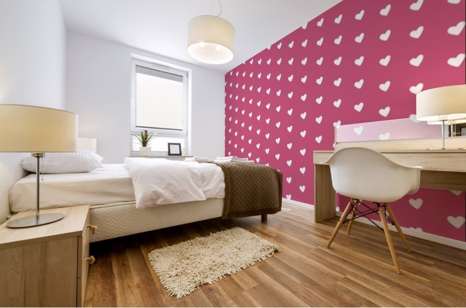 CRANBERRY Heart Shape Pattern Mural print