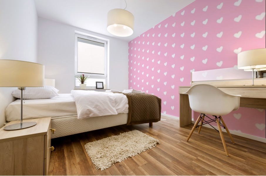 Cotton Candy Heart Shape Pattern Mural print