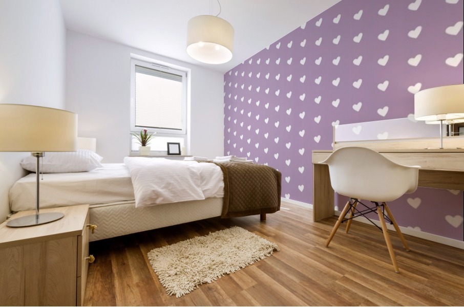 Red Violet Heart Shape Pattern Mural print