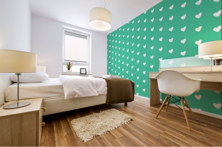 Shamrock Heart Shape Pattern Mural print