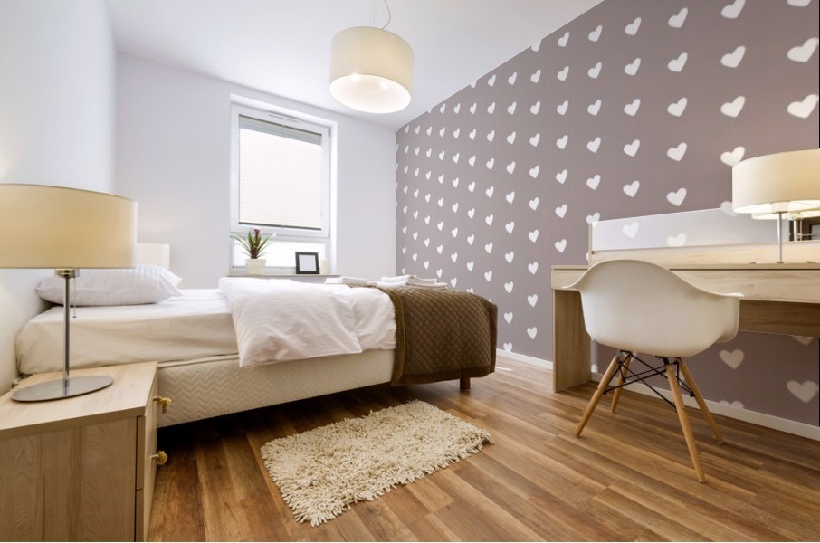 Tan Heart Shape Pattern Mural print