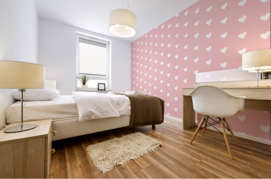 Tea Rose Heart Shape Pattern Mural print