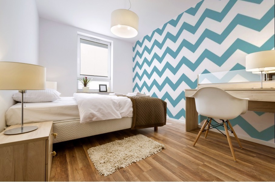 BLUE TOPAZ CHEVRON Mural print