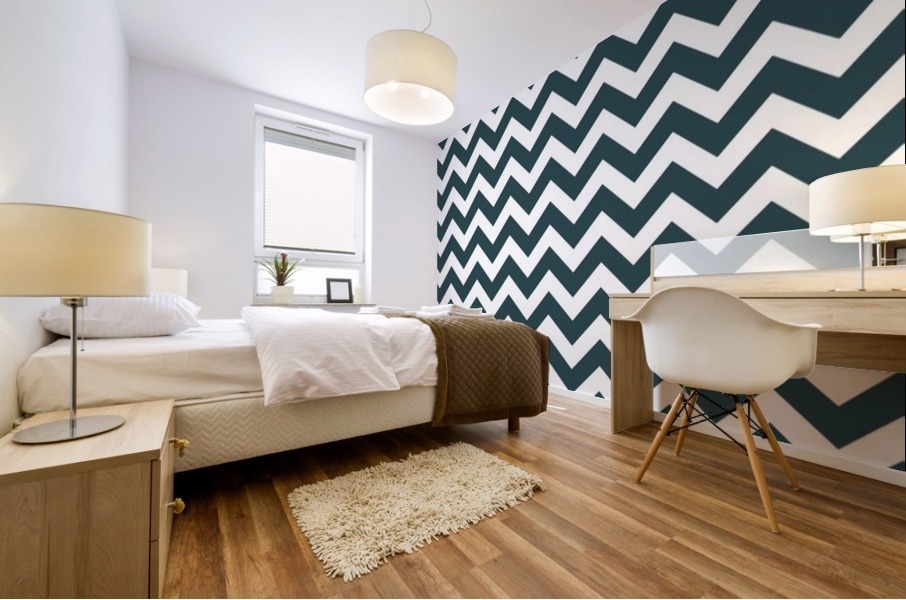 BLUE SHADE CHEVRON Mural print