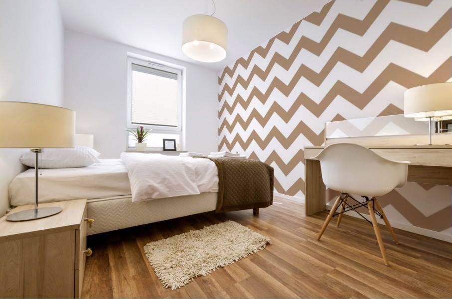 HAZELNUT CHEVRON Mural print