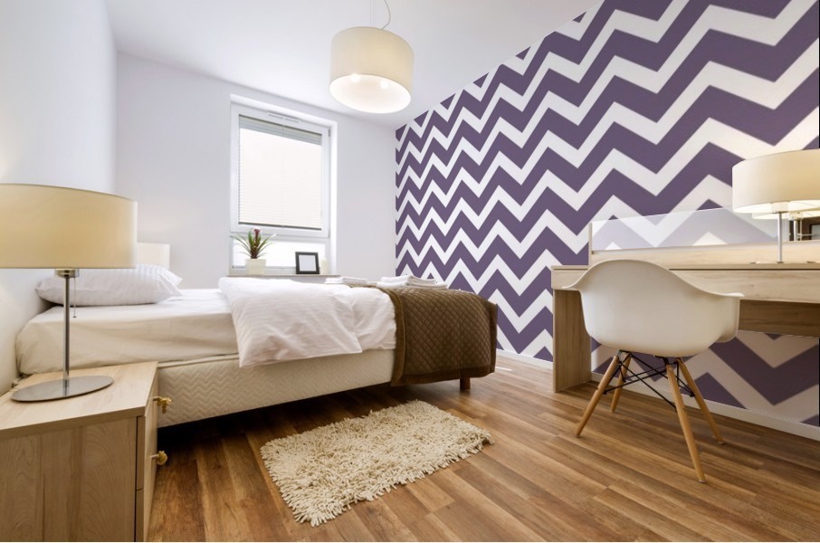 DARK SLATE GREY CHEVRON Mural print