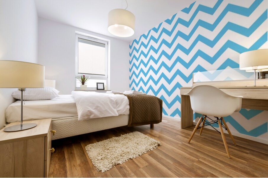 BLUE CHEVRON Mural print