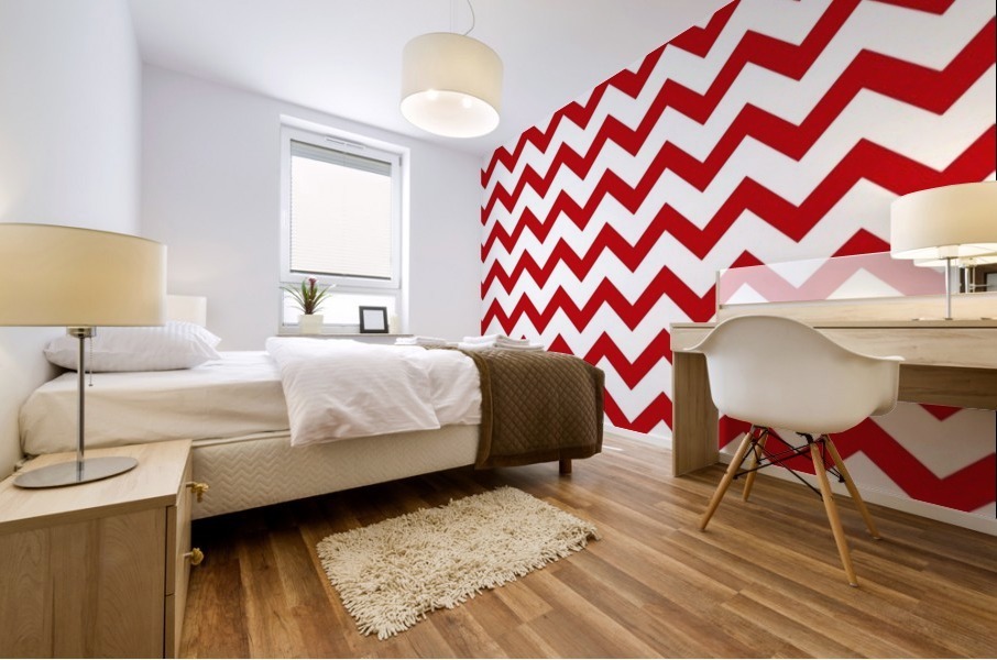 SCARLET CHEVRON Mural print