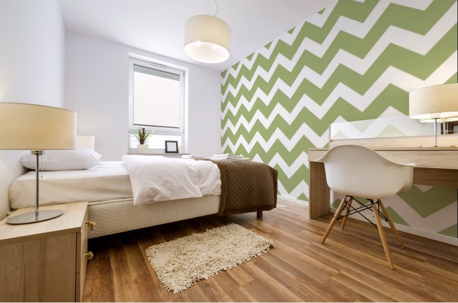 OLIVE CHEVRON Mural print