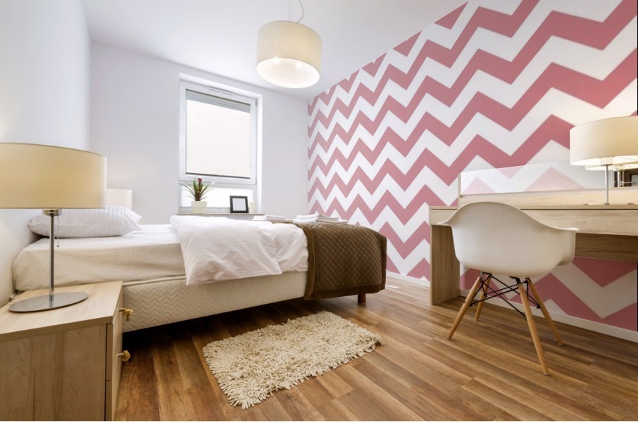 RED SHADE CHEVRON Mural print