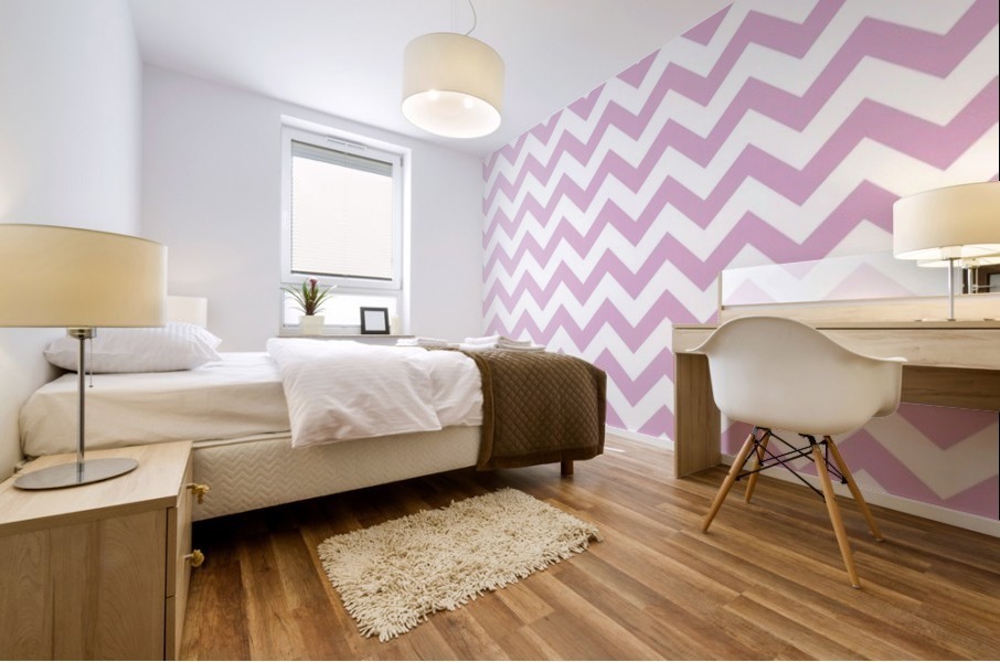 SPRING PINK CHEVRON Mural print