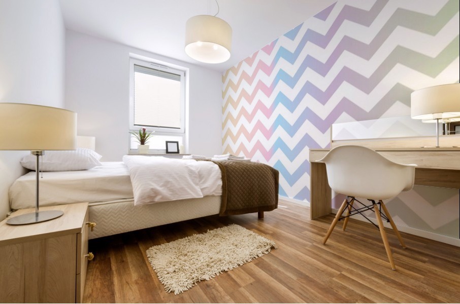 MULTICOLOR PASTEL CHEVRON Mural print