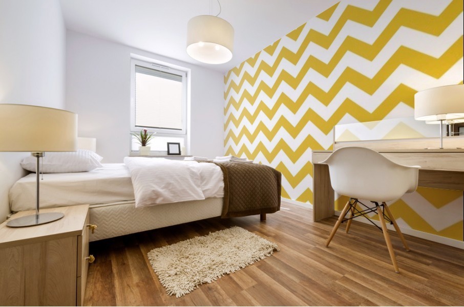 SUMMER YELLOW CHEVRON Mural print