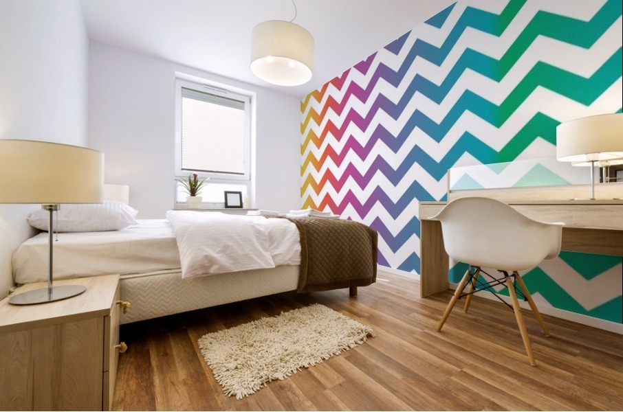RAINBOW CHEVRON Mural print