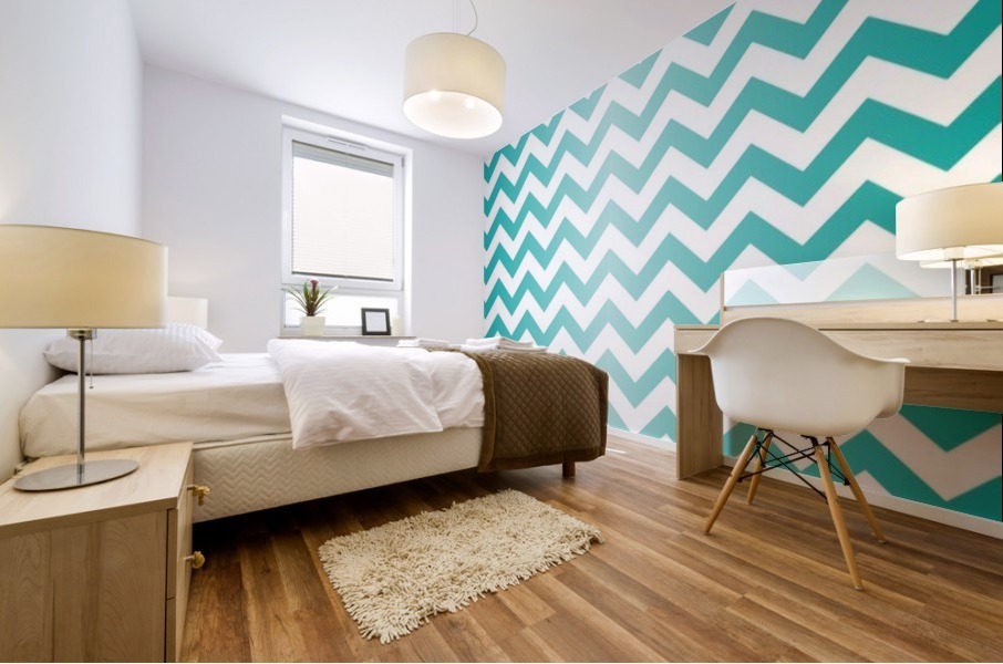 TURQUOISE CHEVRON Mural print