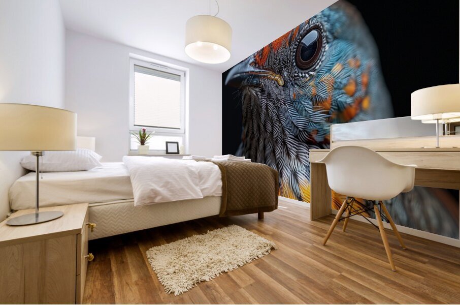 Black Yellow Bird Mural print