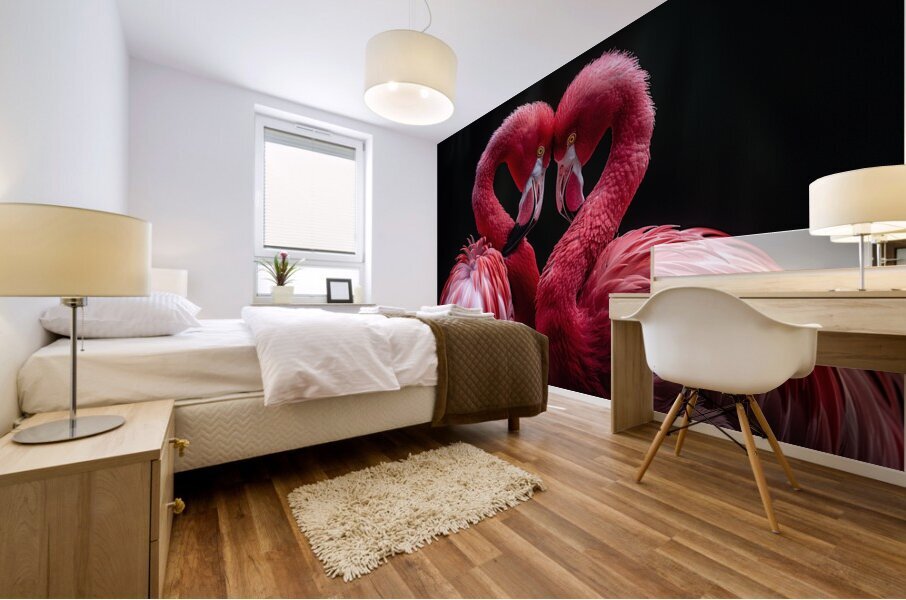 Blossoming Flamingos Mural print