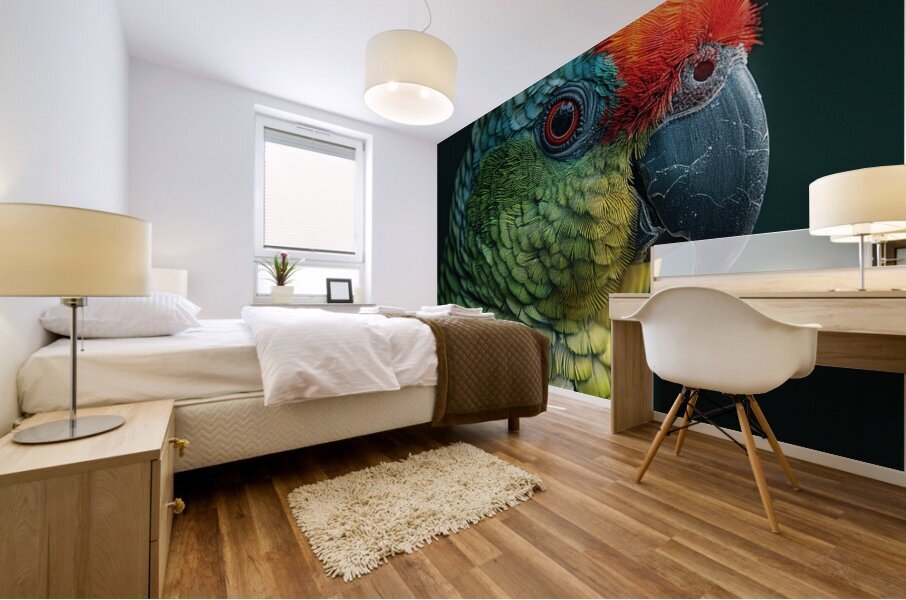 Red Lored Parrot Mural print